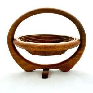 Vintage Collapsible Basket Philippine Wood